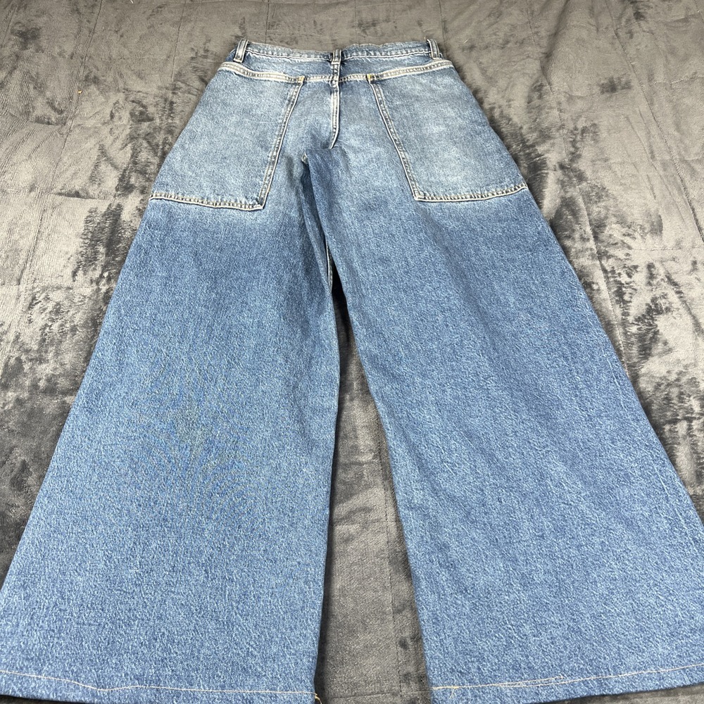 Forever 21 Retro Flare Jeans Womens Size 25x28 Blue Denim Mid Rise hippie hipste - Picture 11 of 13